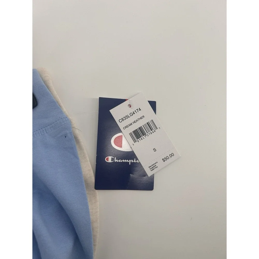 Champion Girls Leggings 2 Pack Size S 7-8 Blue Cream‎ Logo NWT